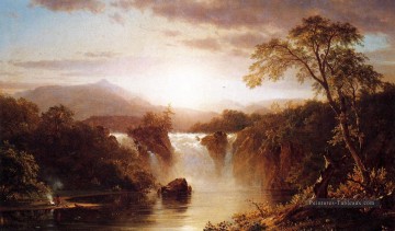 Paysage avec cascade paysage Fleuve Hudson Frederic Edwin Church Peinture à l'huile